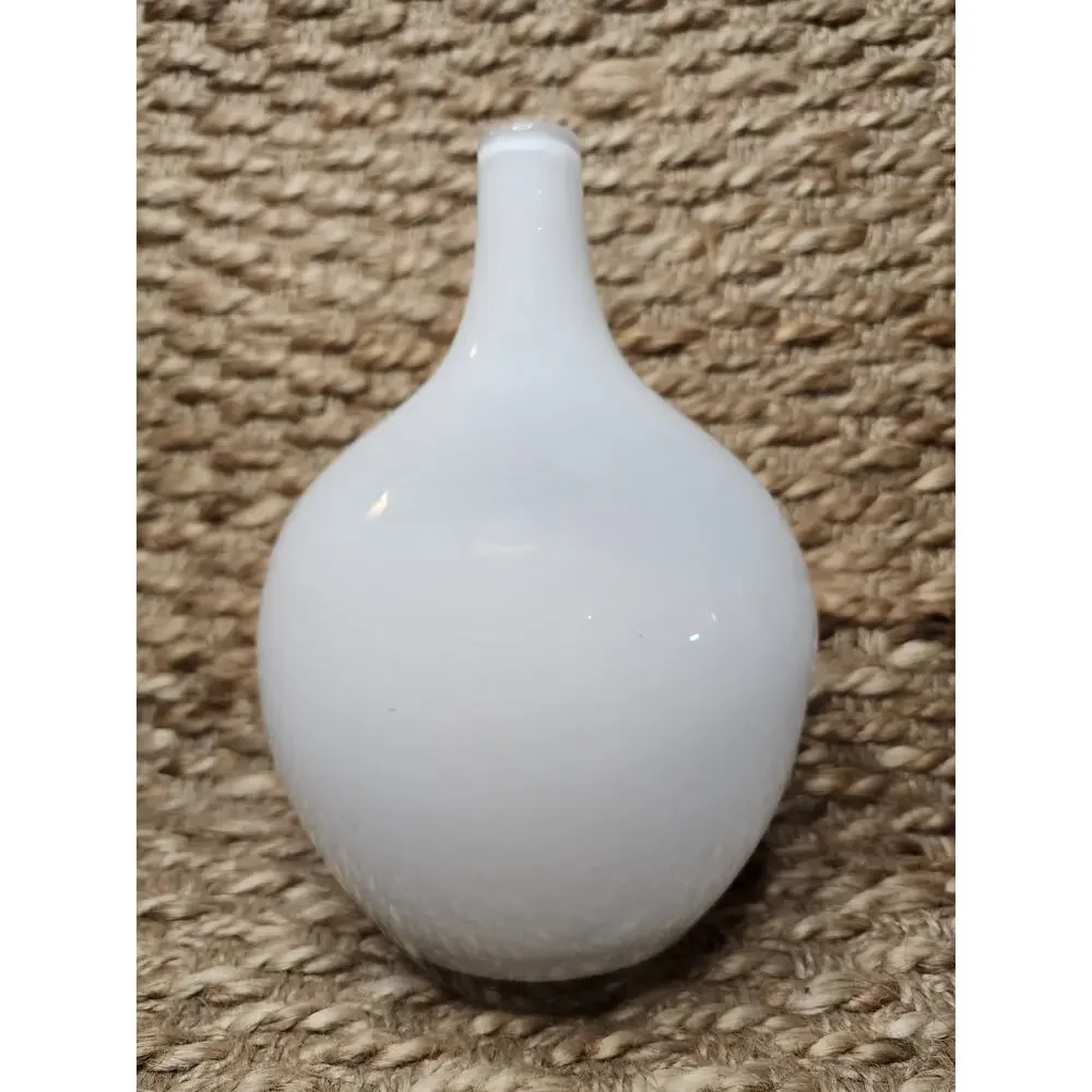 IKEA Glass Salong Vase by Johanna Jellinek Retired White Hand Blown